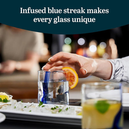 Libbey Blue Ribbon Rocks Glasses Set of 8, Artisan-Inspired Four-Dimple Whiskey Glasses, 12.5 oz Old Fashioned Cocktail Glasses